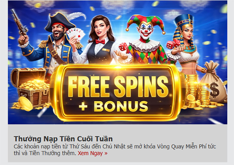 Nạp tiền cuối tuần - Nhận vòng quay miễn phí